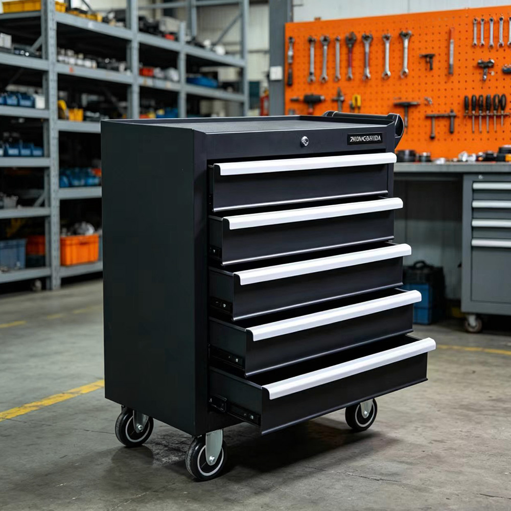 Tool Cart 5 Drawer Cold Rolled Steel Ball Bearing Slides Rolling Tool Trolley Heavy Duty for Garage Workshop - Image 6