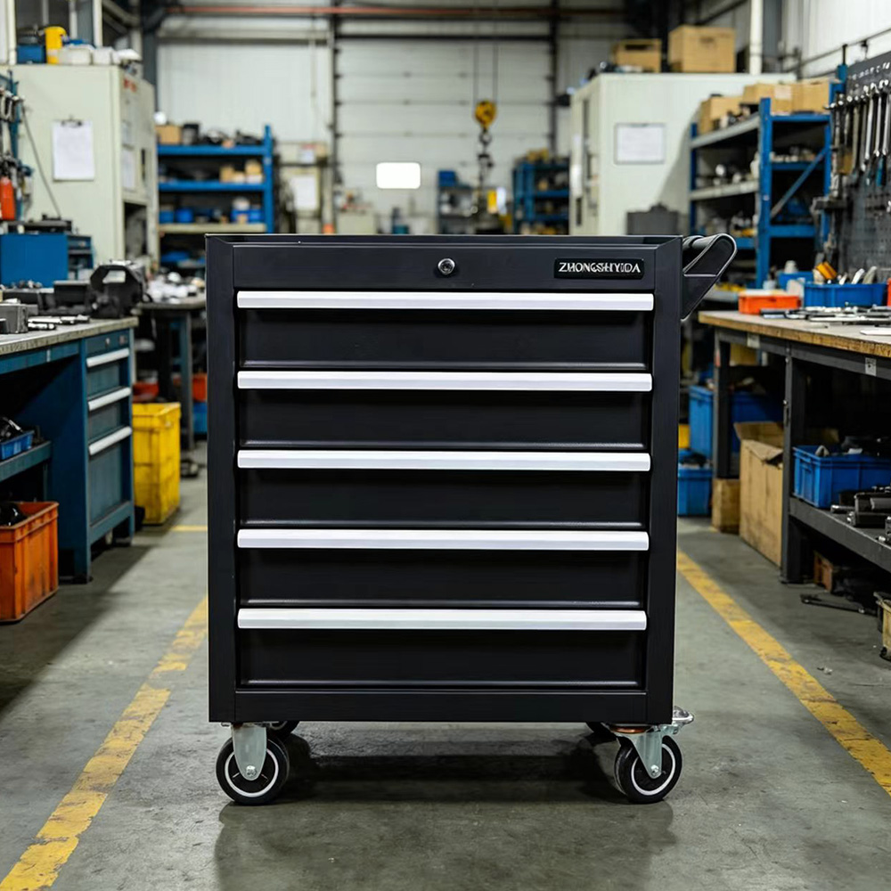 Tool Cart 5 Drawer Cold Rolled Steel Ball Bearing Slides Rolling Tool Trolley Heavy Duty for Garage Workshop - Image 7