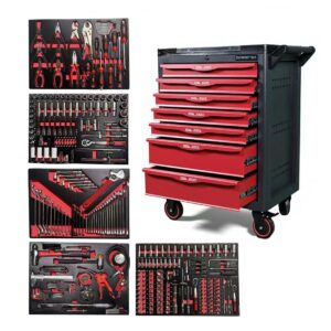 Professional 352 Pcs Mechanic Tool Set with 5 Carbon Fiber EVA Foam Trays Cabinet Drawer Inserts for Auto Repair