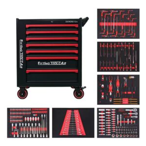 252 Pcs Professional Mechanic Tool Set with 6 EVA Foam Trays Tools Drawer Storage Organizer for Garage
