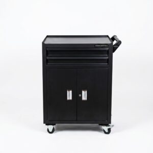 Heavy Duty 2 Drawer Tool Cabinet with Double Doors Dustproof Closed Storage for Garage Workshop