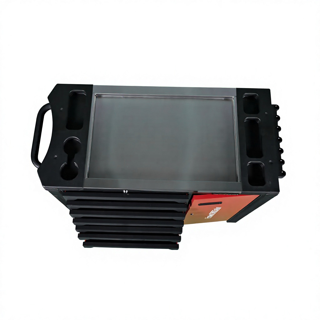 7 Drawer Tool Cabinet with Stainless Steel Top and Side Door Heavy Duty Tool Chest for Garage - Image 4