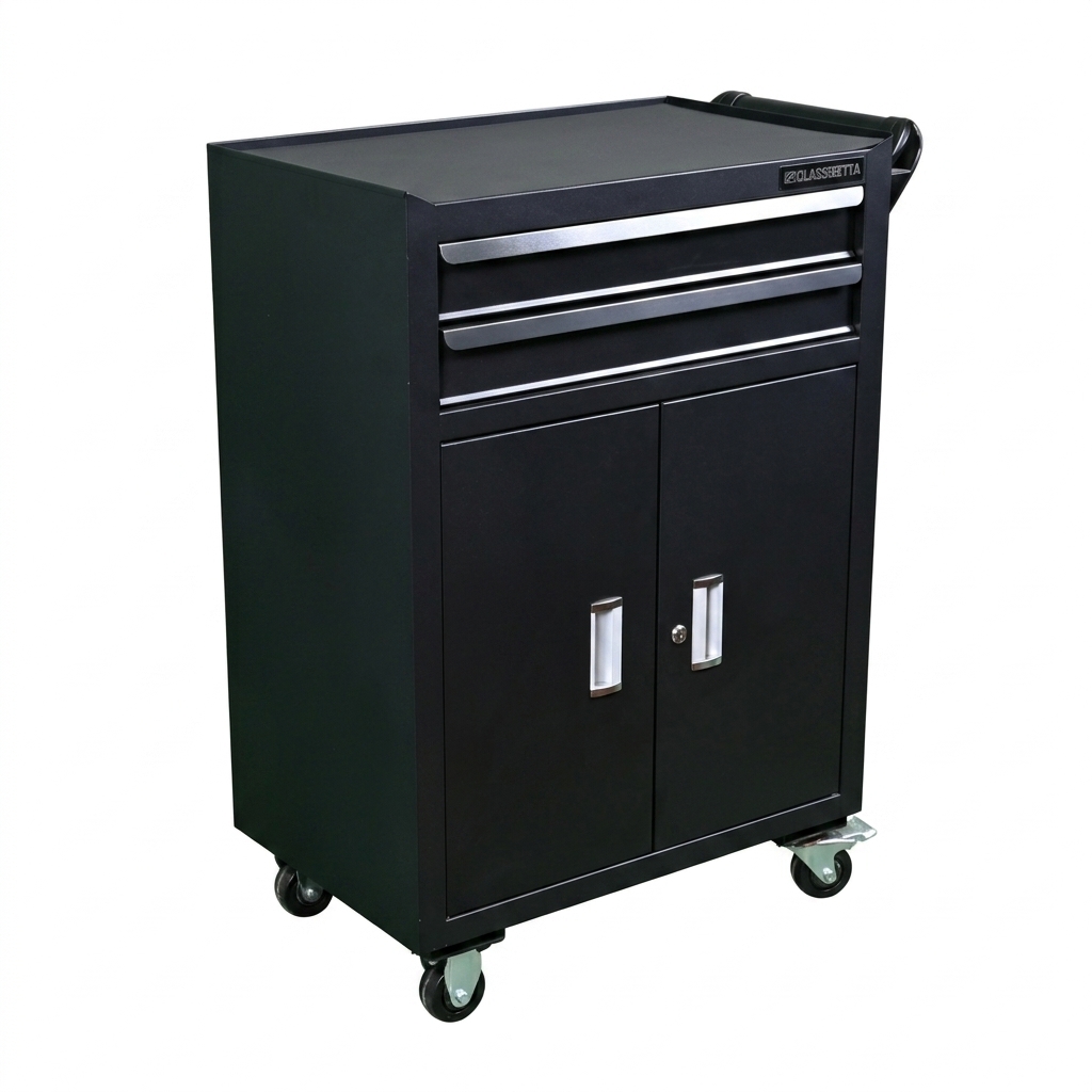 Heavy Duty 2 Drawer Tool Cabinet with Double Doors Dustproof Closed Storage for Garage Workshop - Image 6