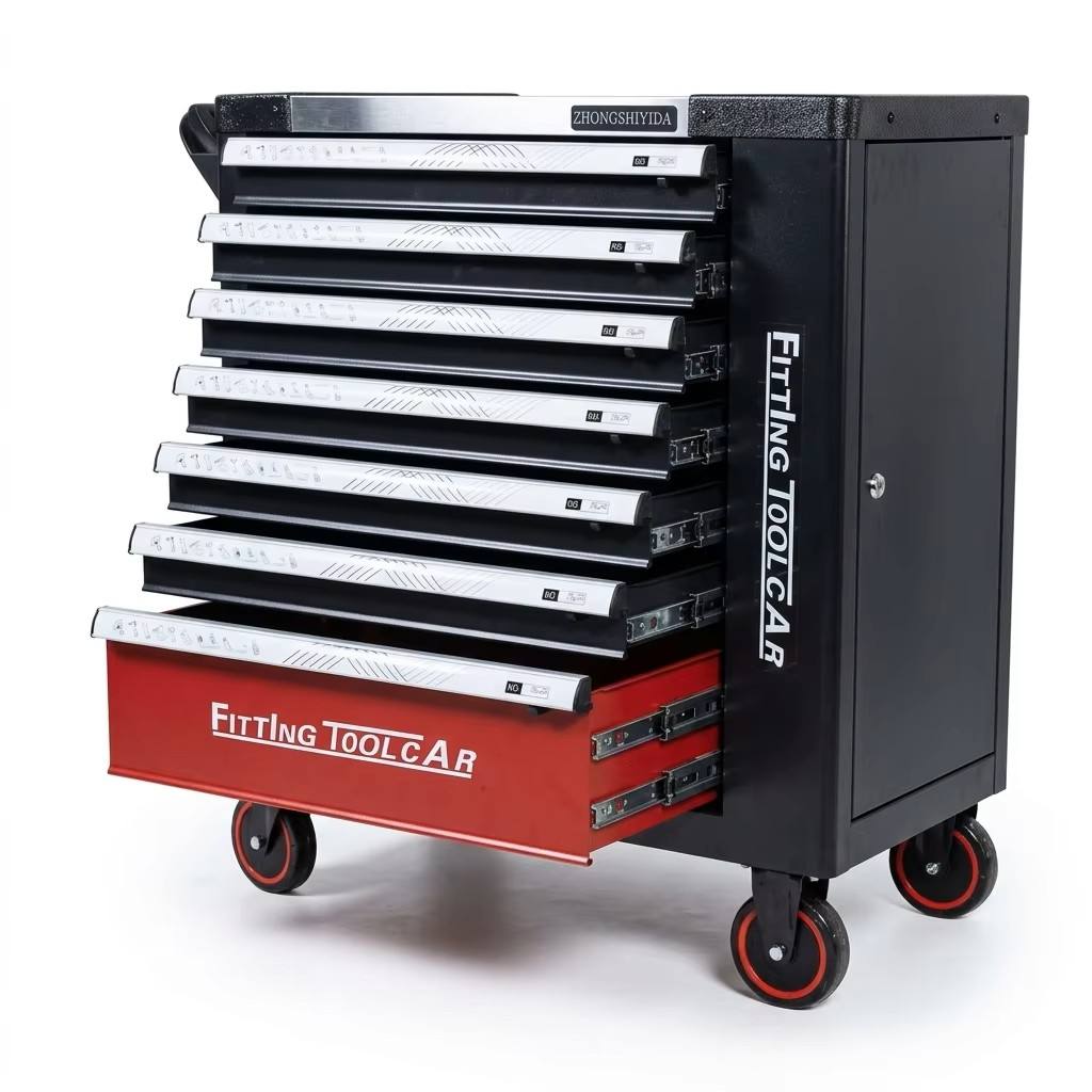 Rolling Tool Chest 7 Drawer Industrial Grade Lockable Stainless Steel Top Tool Cabinet for Auto 4S Shop Service - Image 2