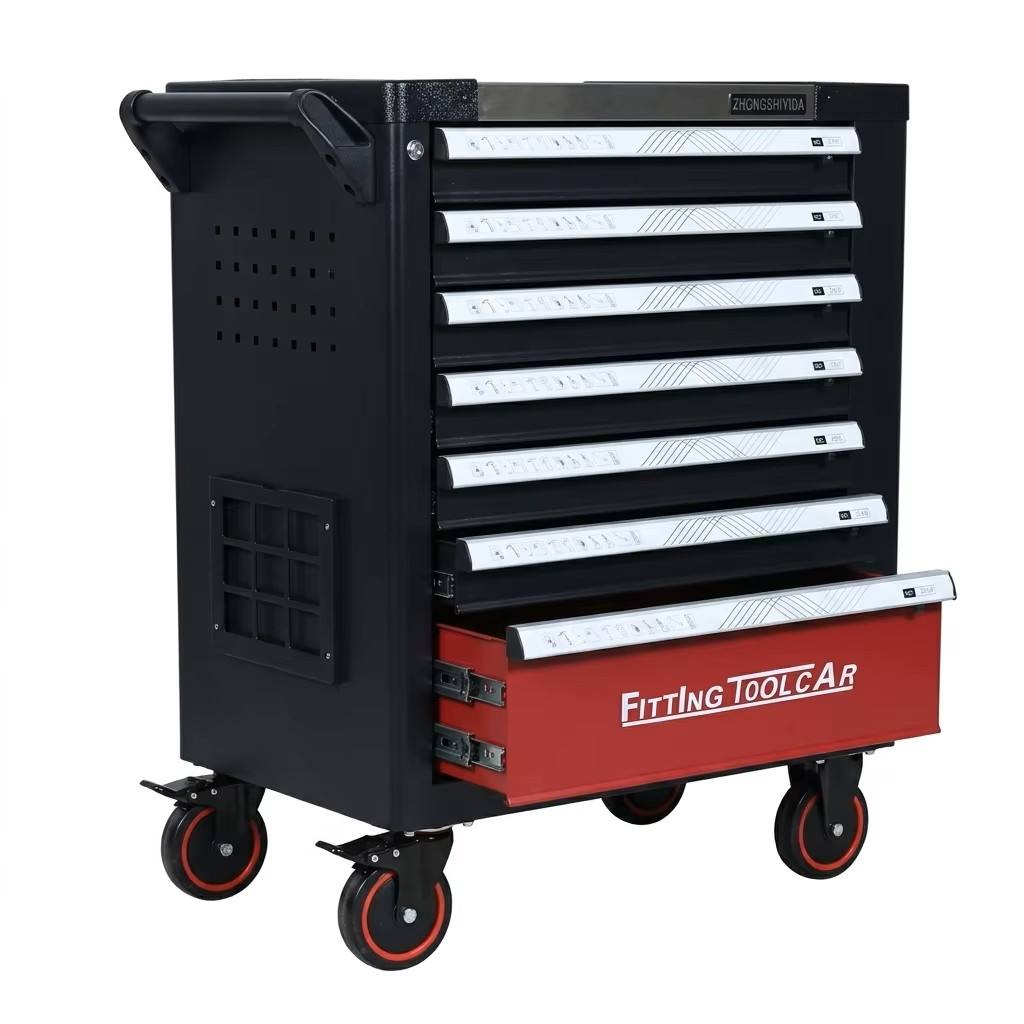 Rolling Tool Chest 7 Drawer Industrial Grade Lockable Stainless Steel Top Tool Cabinet for Auto 4S Shop Service - Image 3