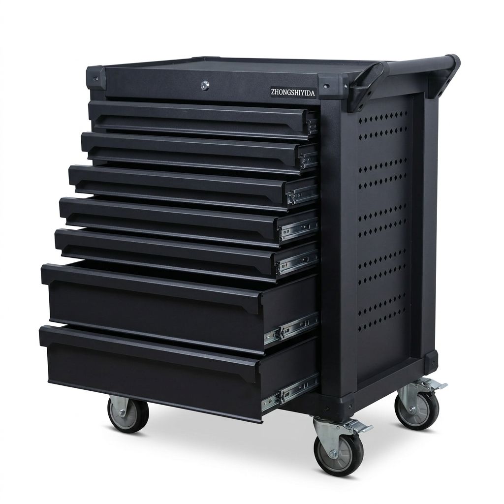 7 Drawer Heavy Duty Rolling Tool Cabinet Lockable Metal Tool Chest with Silent Casters for Auto Repair Workshop Garage Storag - Image 4