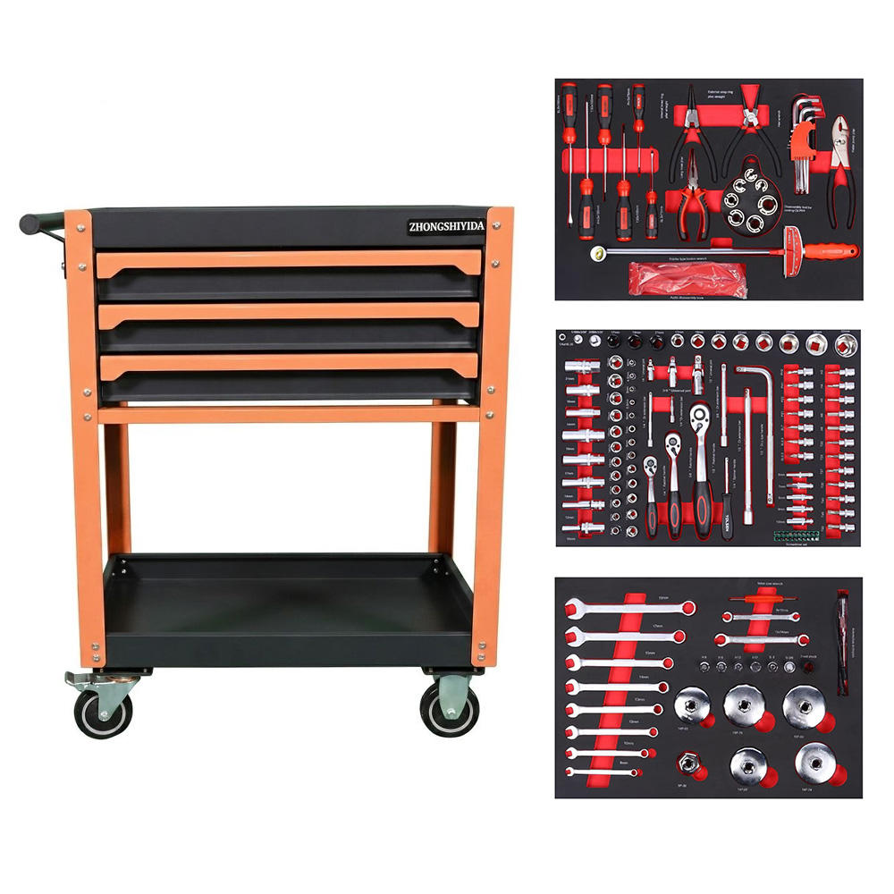 Professional 158 Pcs EVA Foam Tool Tray Set Mechanic Tool Kit with Drawer Organizers for Auto Repair