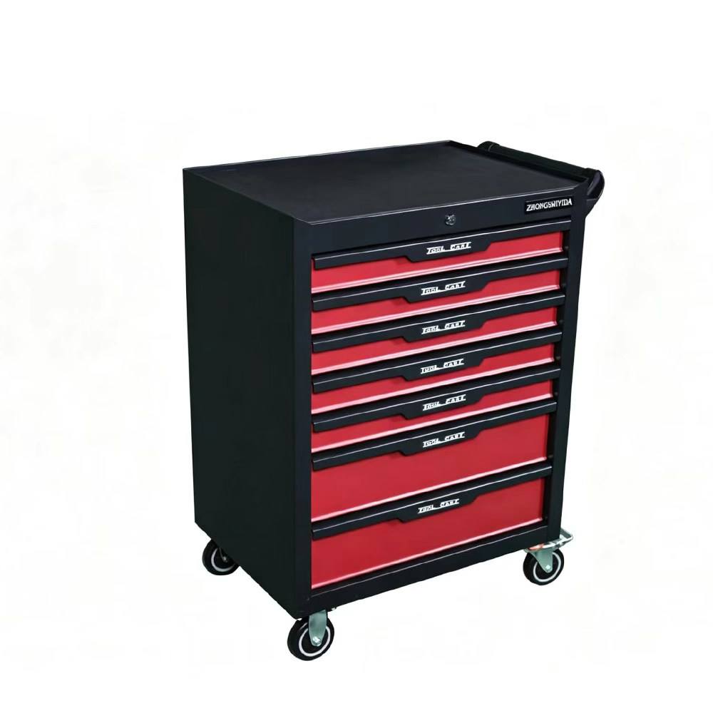 Rolling Tool Chest 7 Drawer Heavy Duty Lockable Red Black Tool Cabinet for Garage Auto Repair Workshop Shop - Image 6