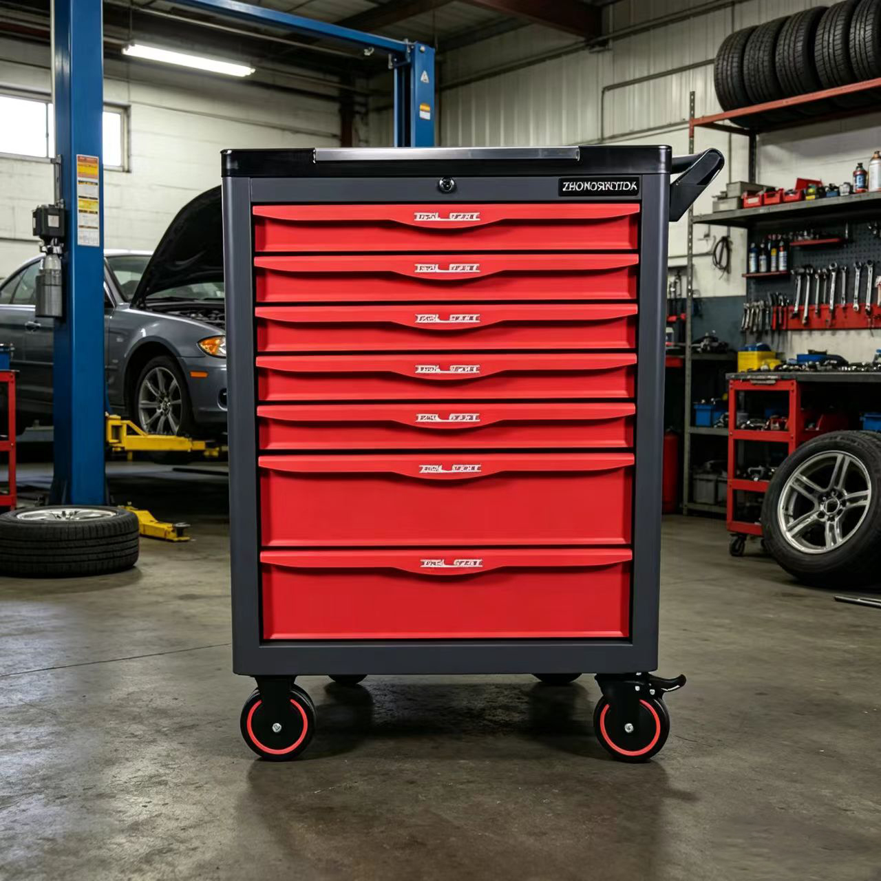Tool Cabinet 7 Drawer Rounded Edge Heavy Duty Stainless Steel Top Rolling Tool Chest for Mechanic Garage Industry - Image 6