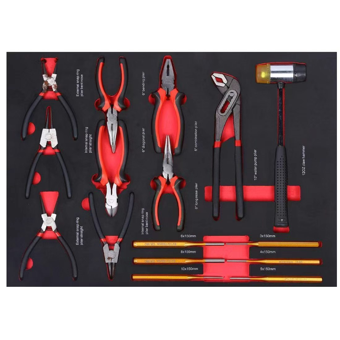 252 Pcs Professional Mechanic Tool Set with 6 EVA Foam Trays Tools Drawer Storage Organizer for Garage - Image 8