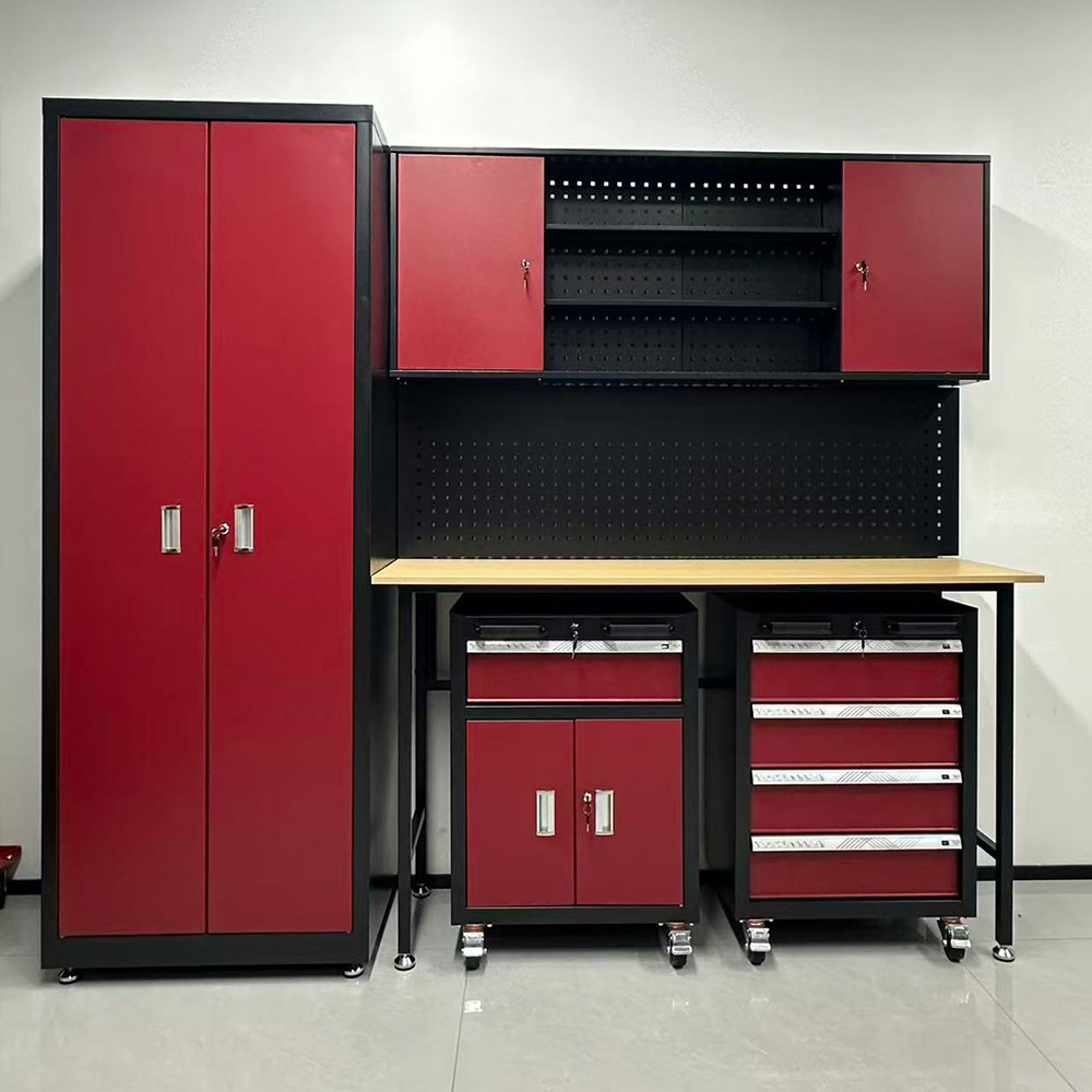 Tool Cabinet Workstation Heavy Duty Comprehensive Tool Storage Pegboard Rolling for Garage Workshop Auto Repair