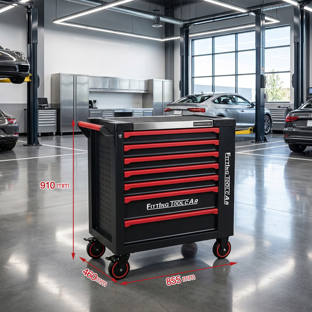 Rolling Tool Cabinet 7 Drawer Heavy Duty Steel Top OEM Customizable for Garage and Workshop Storage Garage - Image 4
