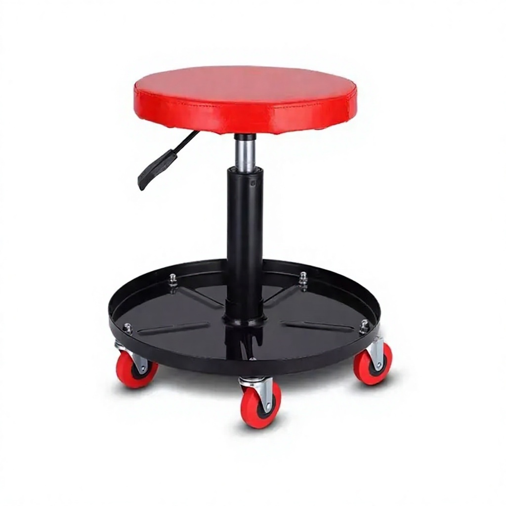 Heavy Duty Adjustable Rolling Car Repair Stool Pneumatic Mechanic Roller Seat for Garage & Warehouse