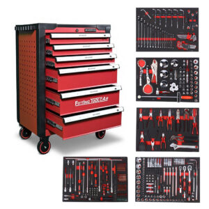 333 Pieces Comprehensive Hand Tool Set with 5 Heavy Duty EVA Foam Trays Modular Cabinet Drawer Organizer