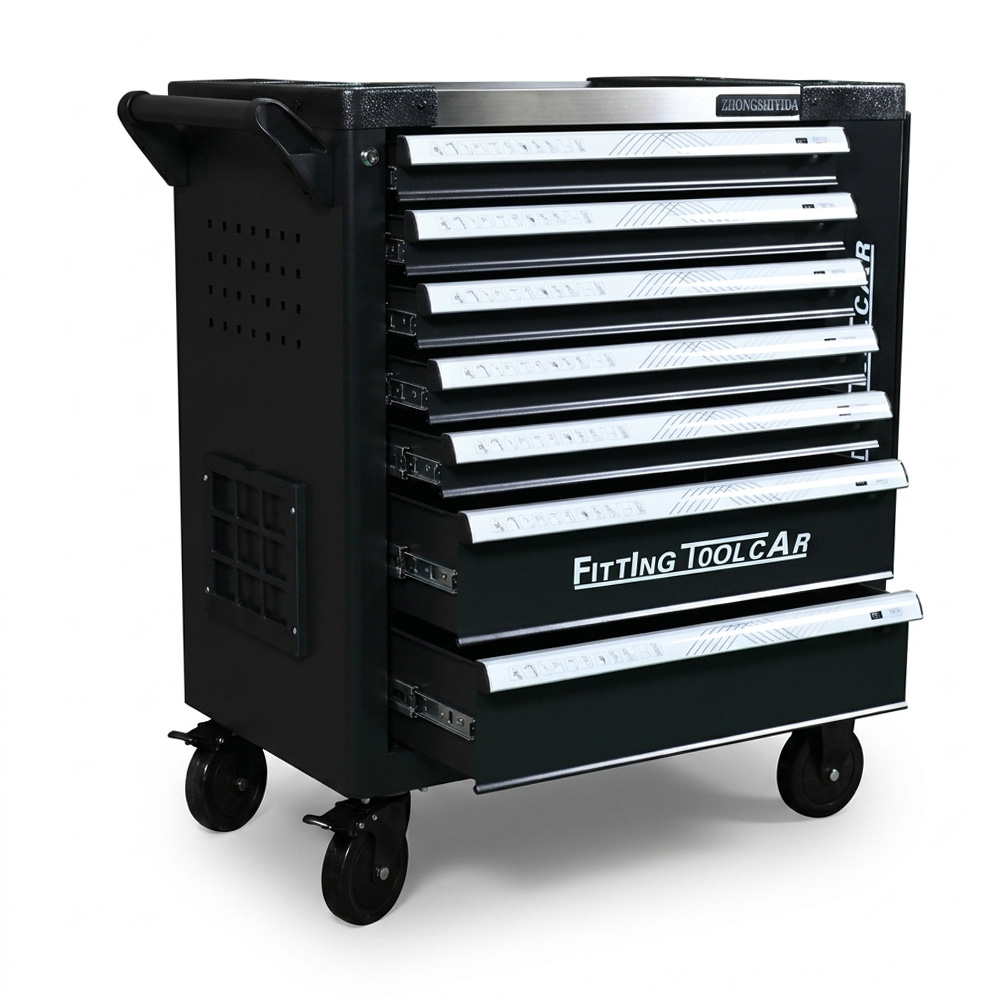 Rolling 7 Drawer Tool Cabinet Heavy Duty Mobile Tool Chest with Lock for Garage & Workshop Storage - Image 2