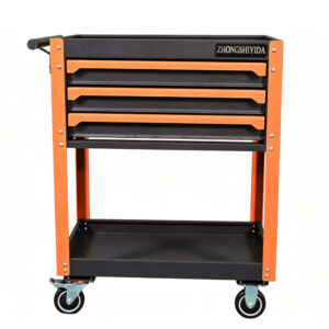 Tool Cart 3 Drawer Heavy Duty Rolling with 2 Tier Shelf Tool Trolley for Garage Workshop Auto Repair Service