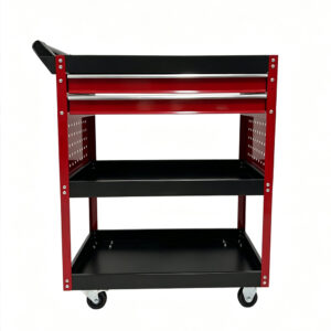 Heavy Duty Rolling Tool Cart With 2 Drawers 3 Tier Steel Storage Trolley For Garage Workshop