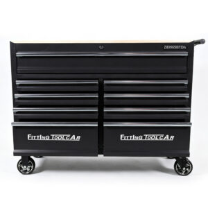 Tool Cabinet 9 Drawer Wooden Top Aluminum Alloy Trim Heavy Duty Rolling Tool Chest for Garage Workshop Auto Repair