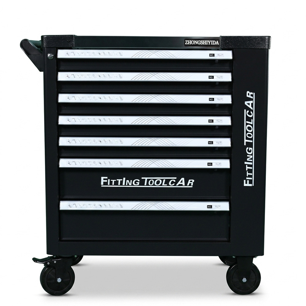 Rolling 7 Drawer Tool Cabinet Heavy Duty Mobile Tool Chest with Lock for Garage & Workshop Storage